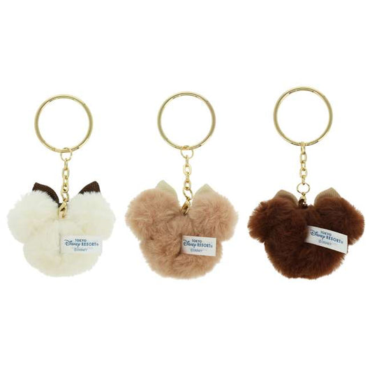 lot de 3 porte cles minnie pompom automne tokyo disney resort