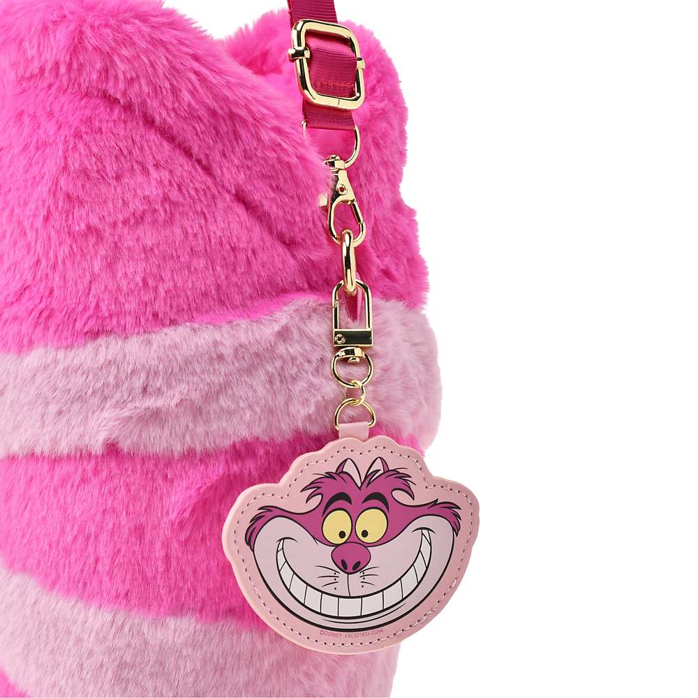 Pochette peluche cheshire avec bijoux de sac