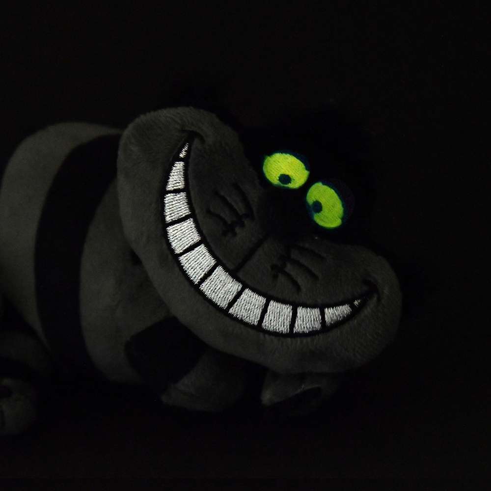 Porte clés peluche cheshire black phosphorescent