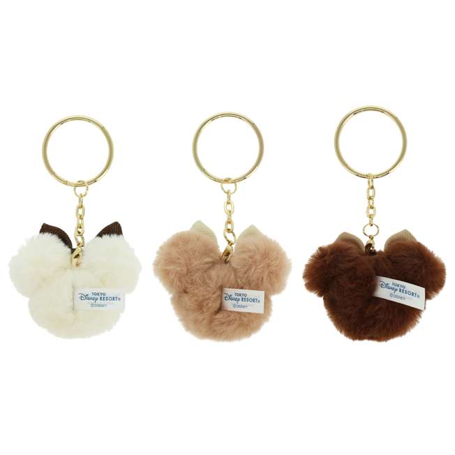 lot de 3 porte cles minnie pompom automne tokyo disney resort