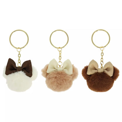 lot de 3 porte cles minnie pompom automne tokyo disney resort