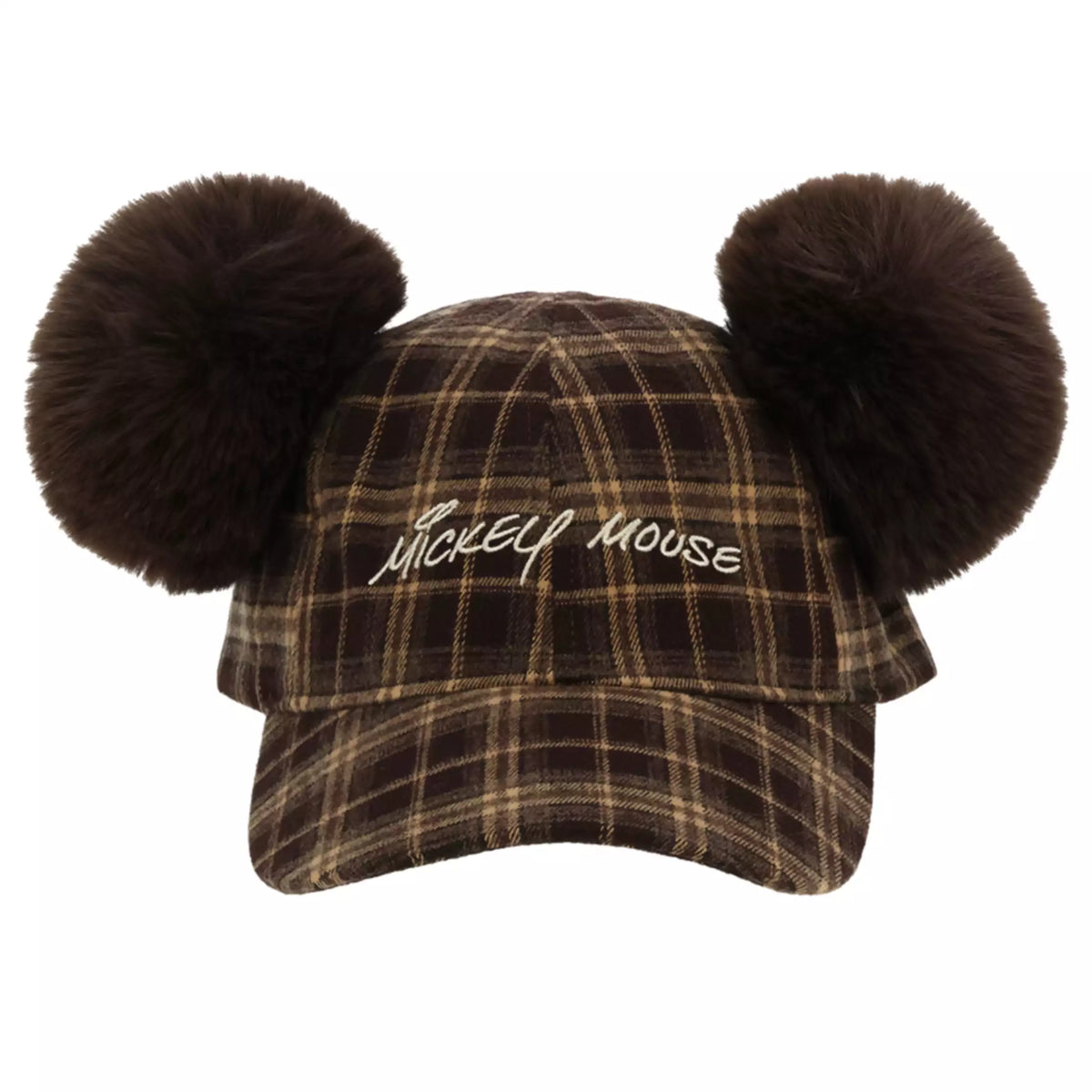 casquette a carreaux signature mickey pompom  tokyo disney resort
