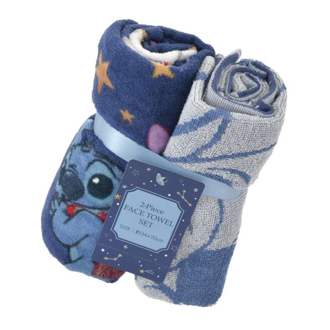 lot de 2 serviettes stitch holiday gift disney store japon