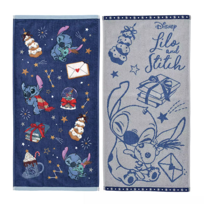 lot de 2 serviettes stitch holiday gift disney store japon