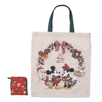 sac shopping rétractable mickey et minnie mouse holiday gift disney store japon