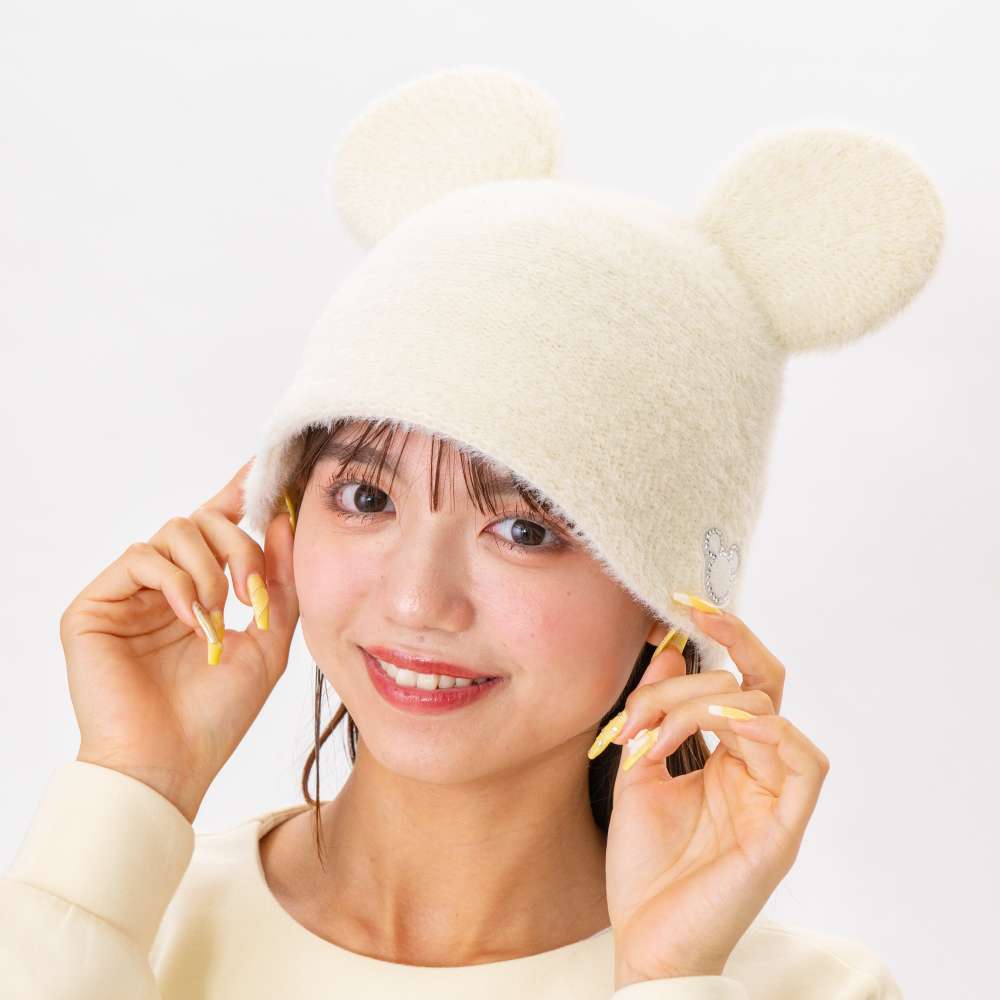 Chapeau mickey beige strass