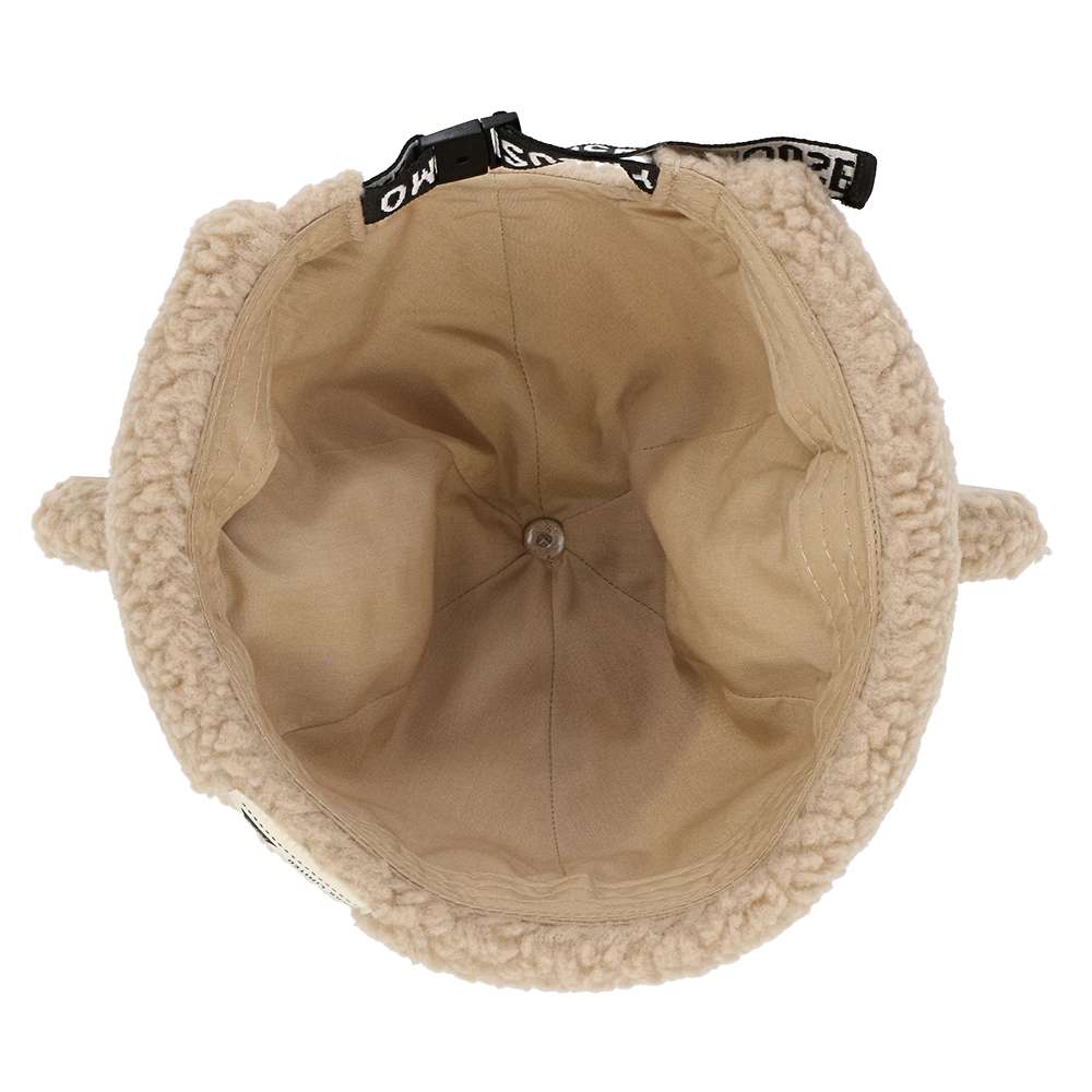 Bonnet mickey peluche beige