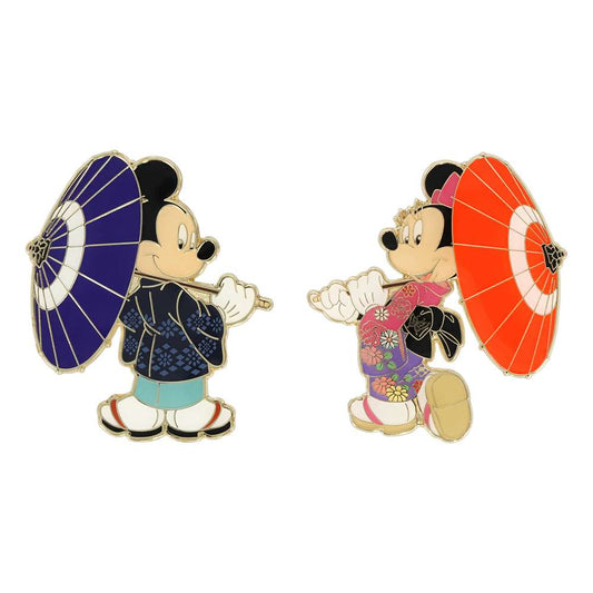 Lot de 2 pins mickey / minnie japon