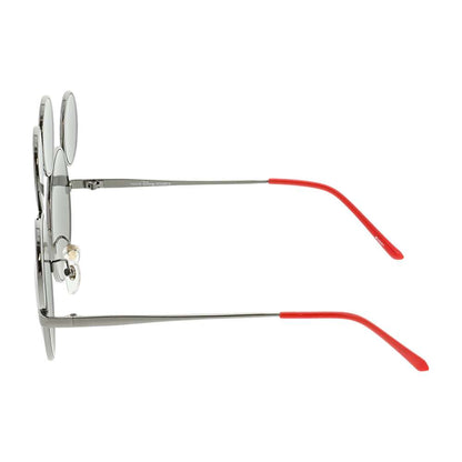 Lunettes grises et rouges